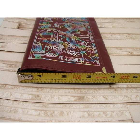 Egyptian Pharoah Embossed Iridescent Bi-Fold Wallet Made in Egypt Vegan Leather - Picture 12 of 13